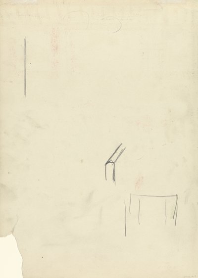 Pencil Sketch of Unidentifiable Object, for the Cave of the Golden Calf by Spencer Frederick Gore